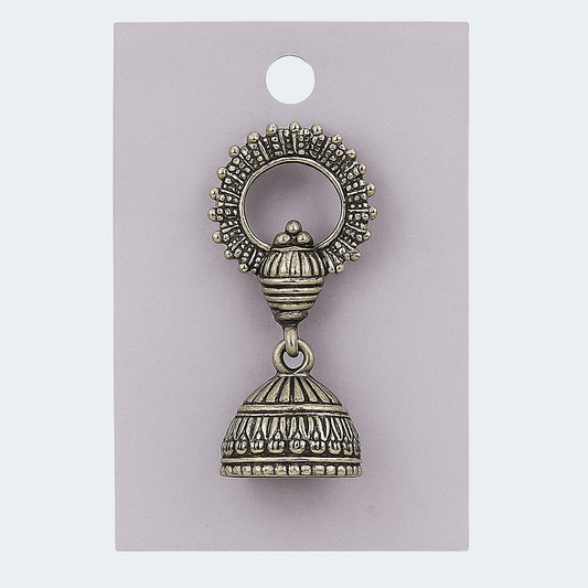 Elegant Oxidized Silver Jhumka Earrings – Timeless Ethnic Charm