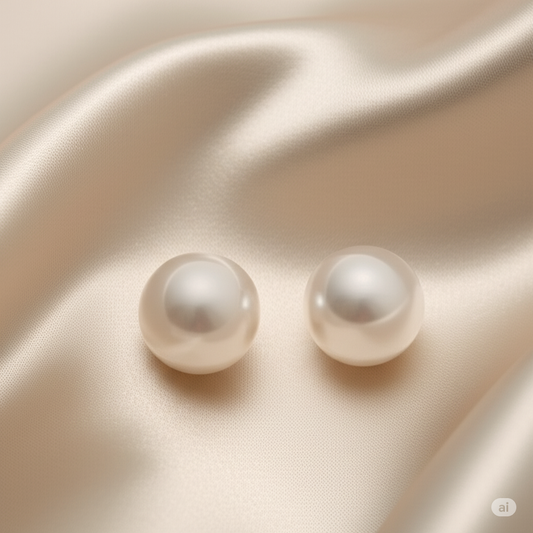 Classic Pearl Stud Earrings, White, Fashion Jewellery, Office wear jewellery, Casual and stylish studs