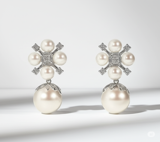 Elegant Pearl Bloom Earrings