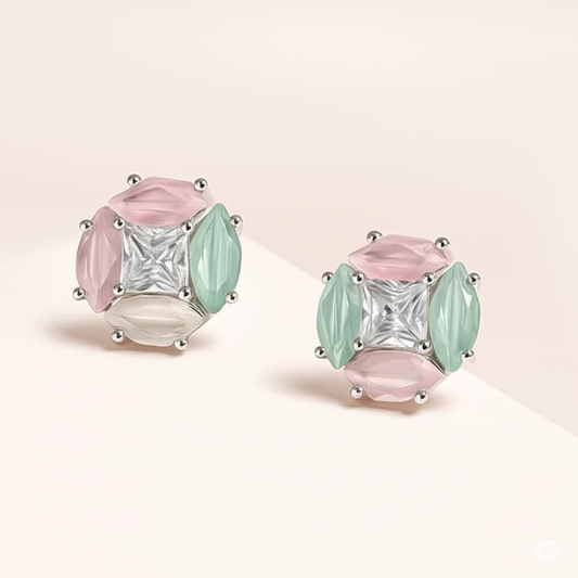 Pastel Harmony Floral Studs